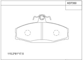 Комплект тормозных колодок, дисковый тормоз ASIMCO KD7350