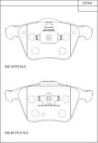 Комплект тормозных колодок ASIMCO KD7354