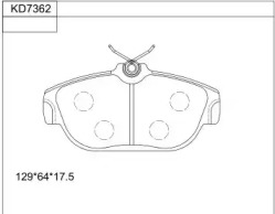 Комплект тормозных колодок ASIMCO KD7362