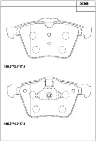 Комплект тормозных колодок, дисковый тормоз ASIMCO KD7366