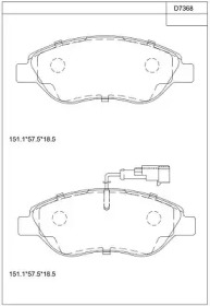 Комплект тормозных колодок ASIMCO KD7368