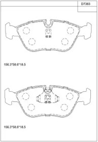 Комплект тормозных колодок ASIMCO KD7383