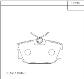 Комплект тормозных колодок, дисковый тормоз ASIMCO KD7390