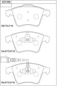 Комплект тормозных колодок, дисковый тормоз ASIMCO KD7396