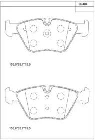 Комплект тормозных колодок ASIMCO KD7404