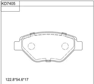 Комплект тормозных колодок ASIMCO KD7405