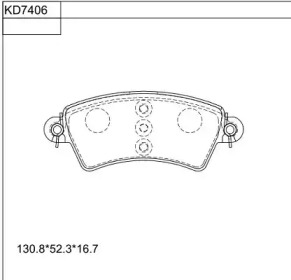 Комплект тормозных колодок ASIMCO KD7406