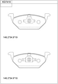 Комплект тормозных колодок ASIMCO KD7410