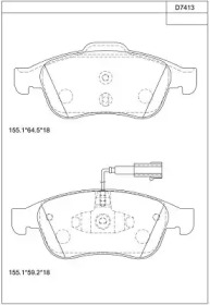 Комплект тормозных колодок ASIMCO KD7413