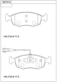 Комплект тормозных колодок ASIMCO KD7415