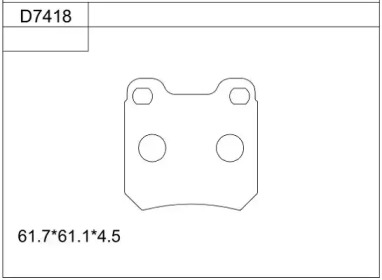 Комплект тормозных колодок, дисковый тормоз ASIMCO KD7418