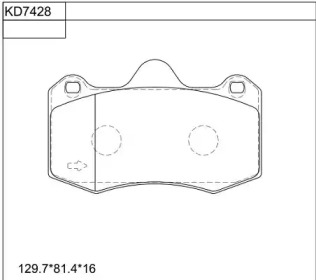 Комплект тормозных колодок ASIMCO KD7428