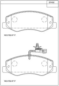 Комплект тормозных колодок ASIMCO KD7432