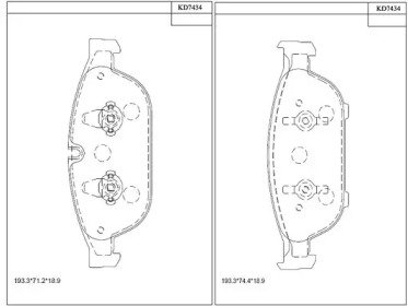 Комплект тормозных колодок ASIMCO KD7434