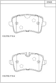 Комплект тормозных колодок ASIMCO KD7435