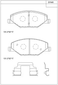 Комплект тормозных колодок ASIMCO KD7440