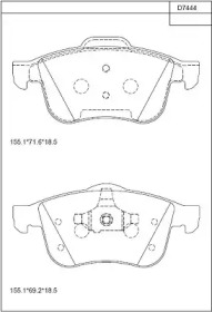 Комплект тормозных колодок ASIMCO KD7444