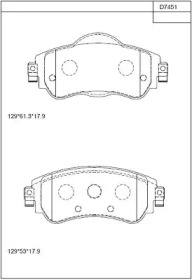 Комплект тормозных колодок ASIMCO KD7451