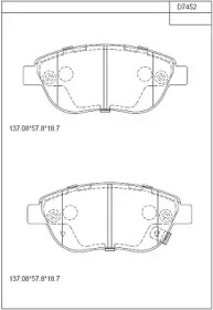 Комплект тормозных колодок ASIMCO KD7452