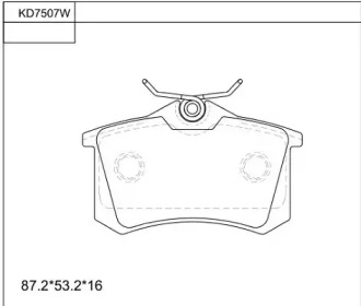 Комплект тормозных колодок ASIMCO KD7507W