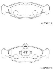 Комплект тормозных колодок, дисковый тормоз ASIMCO KD7517