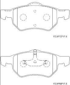 Комплект тормозных колодок ASIMCO KD7525