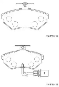 Комплект тормозных колодок, дисковый тормоз ASIMCO KD7527