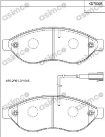 Комплект тормозных колодок ASIMCO KD7530F