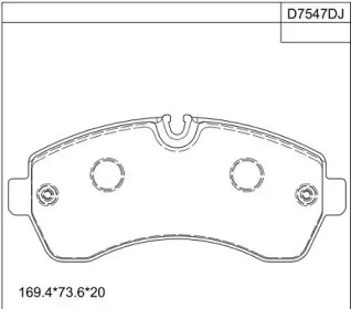 Комплект тормозных колодок ASIMCO KD7547D