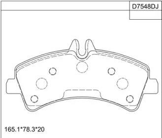 Комплект тормозных колодок ASIMCO KD7548D