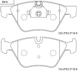 Комплект тормозных колодок ASIMCO KD7553