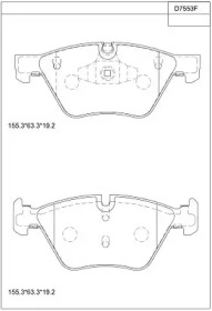 Комплект тормозных колодок, дисковый тормоз ASIMCO KD7553F