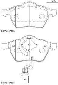 Комплект тормозных колодок, дисковый тормоз ASIMCO KD7563