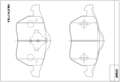 Комплект тормозных колодок ASIMCO KD7563F