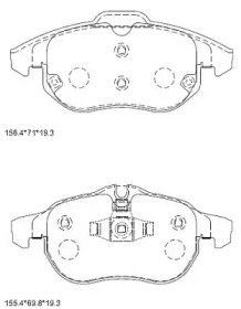 Комплект тормозных колодок, дисковый тормоз ASIMCO KD7569