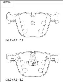 Комплект тормозных колодок ASIMCO KD7588