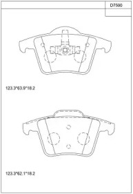 Комплект тормозных колодок ASIMCO KD7590