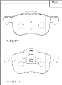 Комплект тормозных колодок ASIMCO KD7595