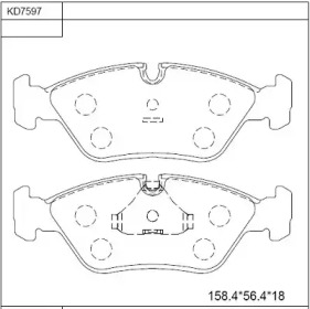 Комплект тормозных колодок ASIMCO KD7597