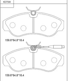 Комплект тормозных колодок ASIMCO KD7598