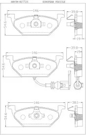 Комплект тормозных колодок, дисковый тормоз ASIMCO KD7726