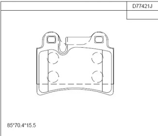 Комплект тормозных колодок ASIMCO KD77421