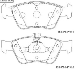 Комплект тормозных колодок, дисковый тормоз ASIMCO KD7746