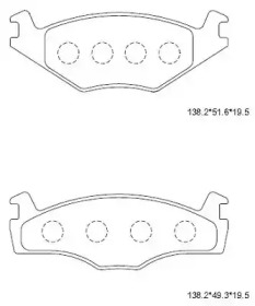 Комплект тормозных колодок ASIMCO KD7756