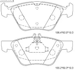 Комплект тормозных колодок ASIMCO KD7762