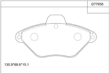 Комплект тормозных колодок ASIMCO KD77655