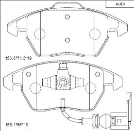 Комплект тормозных колодок, дисковый тормоз ASIMCO KD7791