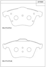 Комплект тормозных колодок ASIMCO KD7798W