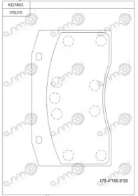 Комплект тормозных колодок ASIMCO KD7803