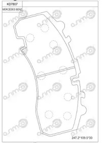 Комплект тормозных колодок ASIMCO KD7807